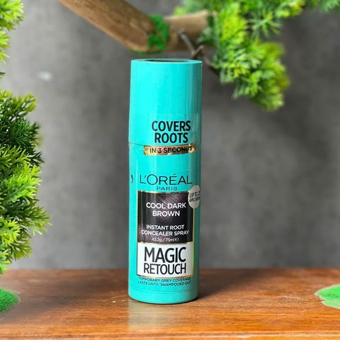 Xịt phủ bạc tạm thời cho tóc L'Oréal Paris Magic Retouch màu cool Dark Brown 659455