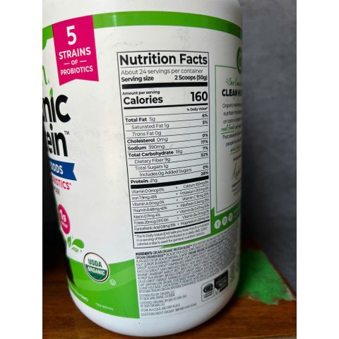 Thanh lí tem xấu Bột bổ sung đạm Orgain Organic Protein vị socola 659488