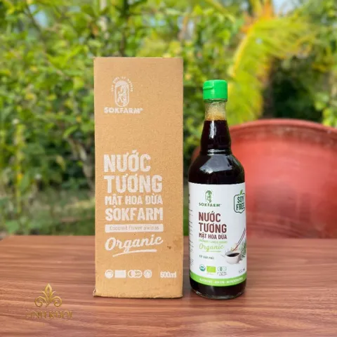 Nước tương mật hoa dừa organic Sokfarm - Dòng ít muối - hàng Việt. 659527