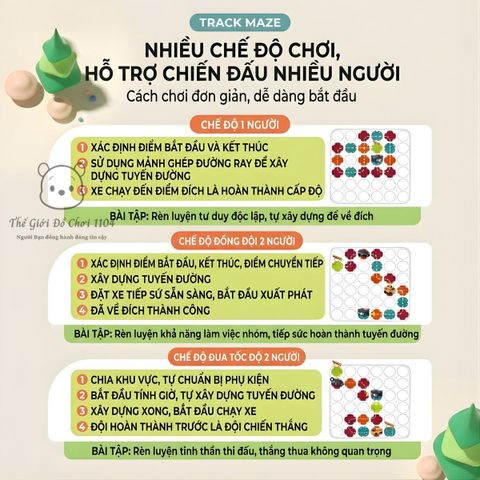 Đồ chơi lắp ráp đường ray mê cung Track Maze 52 chi tiết giúp bé phát triển tư duy logic