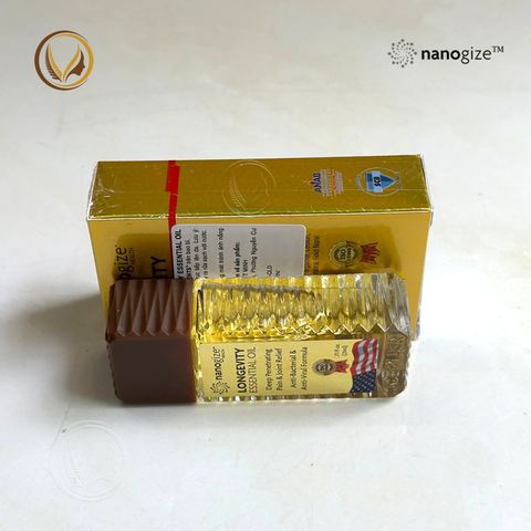 Dầu gió vàng con lăn nắp nấu Nhập khẩu chính hãng Mỹ Nanogize Longevity Essential Oil 21ml