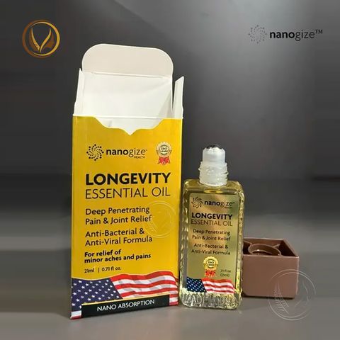 Dầu gió vàng con lăn nắp nầu Nhập Khẩu Mỹ Nanogize Longevity Essential Oil™ 21ml