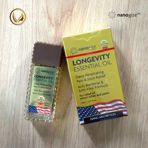 Dầu gió vàng con lăn nắp nầu Nhập Khẩu Mỹ Nanogize Longevity Essential Oil™ 21ml