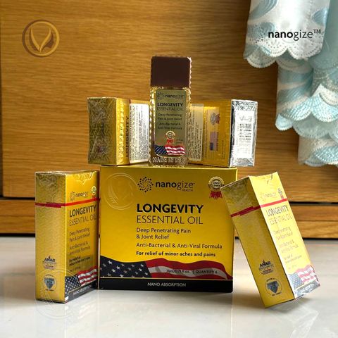 Dầu gió vàng con lăn nắp nầu Nhập Khẩu Mỹ Nanogize Longevity Essential Oil™ 21ml