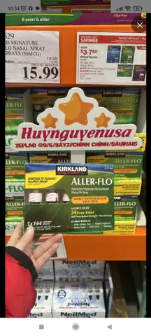 Set 5 chai Xịt viêm xoang Kirkland Aller.CUA MY