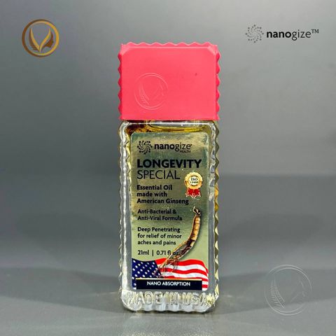 Dầu gió tinh dầu Nhân Sâm Mỹ Nanogize Essential Oil American Ginseng 21ml - Phiên bản giới hạn