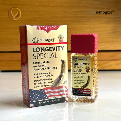 Dầu gió tinh dầu Nhân Sâm Mỹ Nanogize Essential Oil American Ginseng 21ml - Phiên bản giới hạn