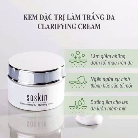Kem Đêm Dưỡng làm trắng da Soskin Clarifying Cream giảm những đốm nâu,ngăn ngừa sắc tố 50ml