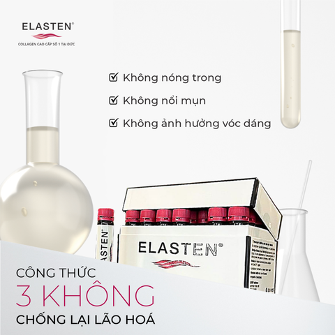 Elasten Collagen Giúp Da Căng Mịn, Tóc Chắc Khỏe - Collagen Đức 28 ống x 25ml