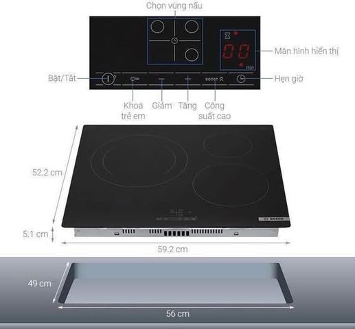 BẾP TỪ BOSCH 3 VÙNG NẤU - PUJ61RBB5E seri 4