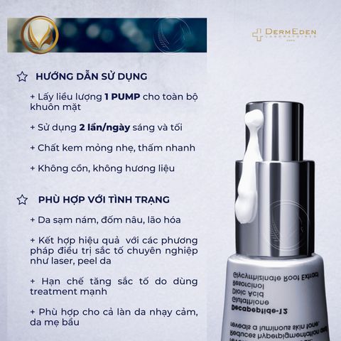 Kem giảm nám mờ thâm, dưỡng sáng da DermEden Lumixderm Brightening Cream 40ml