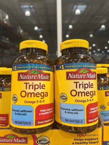 Viên Uống Triple Omega 3-6-9 NATURE MADE 180 Viên Mỹ.