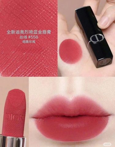 Son môi Dior 558 Grace Velvet - Hồng khô mềm mịn, sang trọng, sản phẩm trang điểm cao cấp dành cho tín đồ làm đẹp