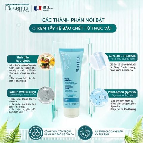 Kem Giúp Làm Sạch Tế Bào Chết Trên Da Placentor Vegetal Creme Gommante Exfoliating Cream
