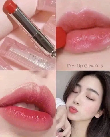 Son Dior Addict Lip Glow 015 Cherry – Son Dưỡng Môi Đỏ Anh Đào Tự Nhiên Không Hộp, Làn Da Ngọt Ngào, Hương Vị Xinh Đẹp