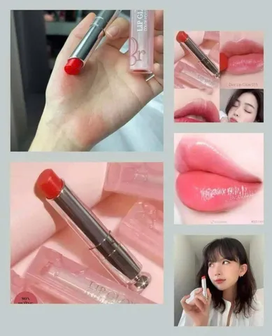 Son Dior Addict Lip Glow 015 Cherry – Son Dưỡng Môi Đỏ Anh Đào Tự Nhiên Không Hộp, Làn Da Ngọt Ngào, Hương Vị Xinh Đẹp