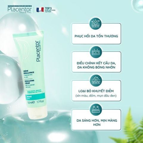 Kem Dưỡng Ẩm Placentor Vegetal Creme Regulatrice Regulating Cream (Dành Cho Da Dầu, Da Hỗn Hợp)
