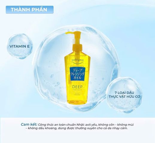 (Nội Địa Nhật) Dầu Tẩy Trang Sạch Sâu Kose Softymo Deep Cleasing Oil Loại Bỏ Trang Điểm Dầu Nhờn Dưỡng Da Ẩm Mịn