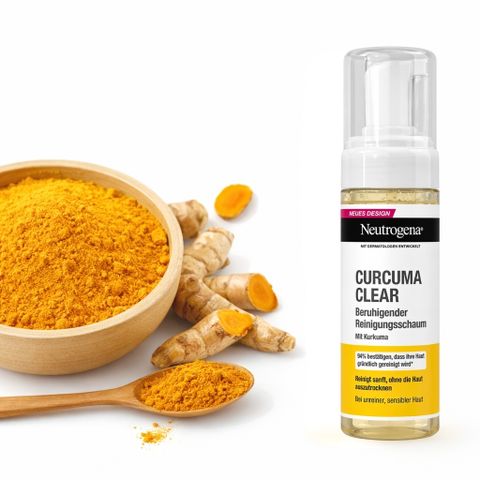 Sữa rửa mặt tạo bọt Neutrogena Curcuma Clear 150ml dịu nhẹ làm sạch da dầu mụn da nhạy cảm