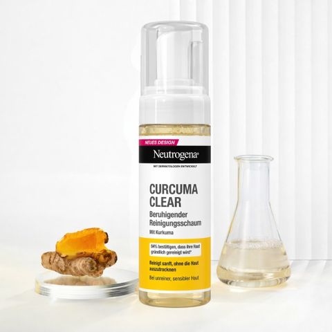 Sữa rửa mặt tạo bọt Neutrogena Curcuma Clear 150ml dịu nhẹ làm sạch da dầu mụn da nhạy cảm