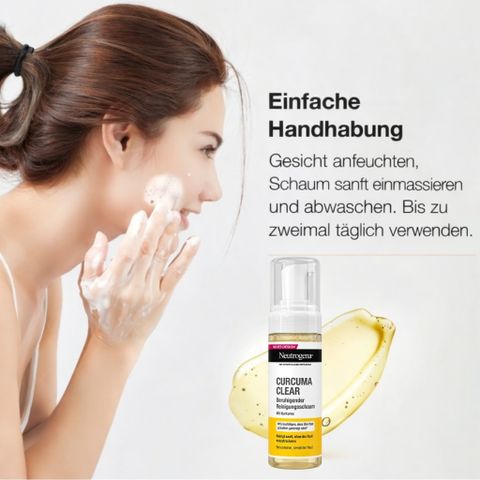 Sữa rửa mặt tạo bọt Neutrogena Curcuma Clear 150ml dịu nhẹ làm sạch da dầu mụn da nhạy cảm