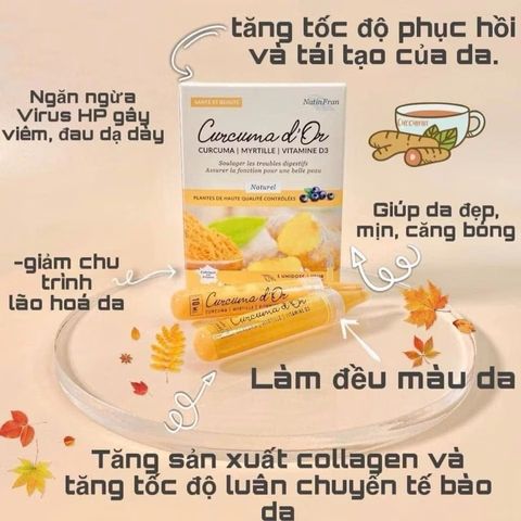 Nước uống tinh nghệ Nano Curcuma D'or Natinfran Nội địa Pháp