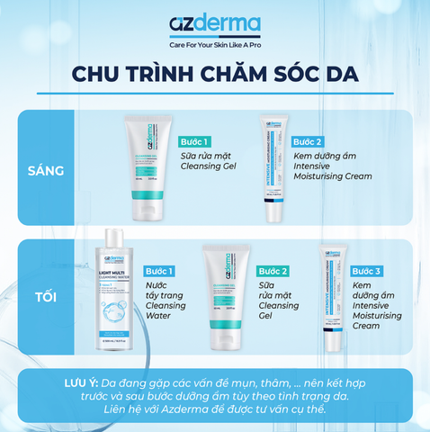 Nước tẩy trang cho da dầu mụn, nhạy cảm AZDERMA - Light Multi