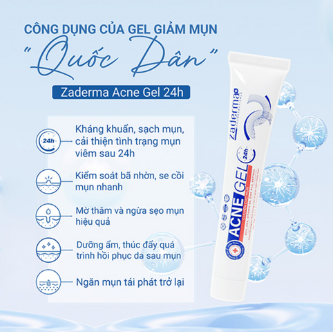 Zaderma -  Acne Gel 24h Kem ngăn ngừa mụn, giảm mụn, mờ thâm