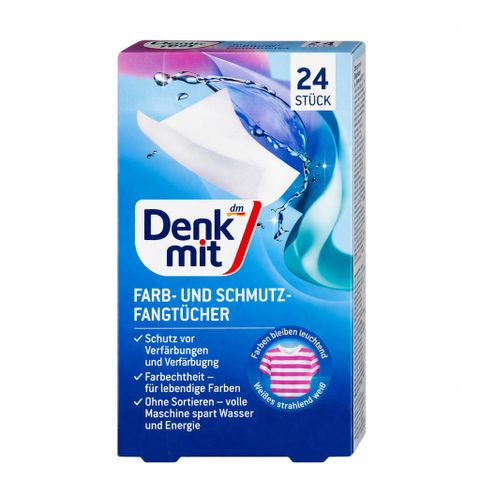 Giấy giặt chống lem màu Denkmit Đức hộp 24 tờ hút màu quần áo chống loang màu khi giặt
