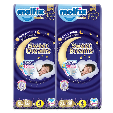 Combo 2 Molfix tã quần Sweet Dreams size XL (34+4) Jumbo