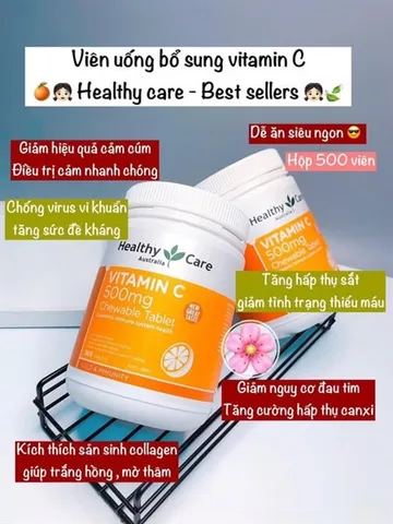 Vitamin C 500mg Healthy Care 120 viên – bổ sung đề kháng 664651