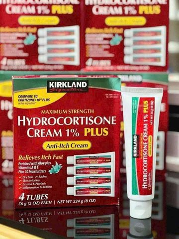 Kem bôi dị ứng & ngứa Kirkland Hydrocortisone 1% Plus.