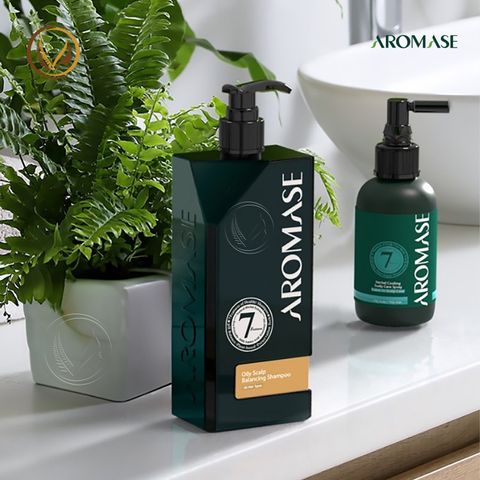 Dầu gội ngăn gàu, giảm nhờn da đầu và ngăn bết tóc AROMASE Oily Scalp Balancing Shampoo 400ml