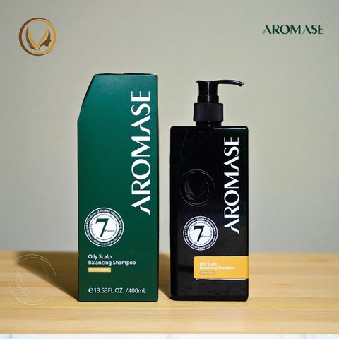 Dầu gội ngăn gàu, giảm nhờn da đầu và ngăn bết tóc AROMASE Oily Scalp Balancing Shampoo 400ml