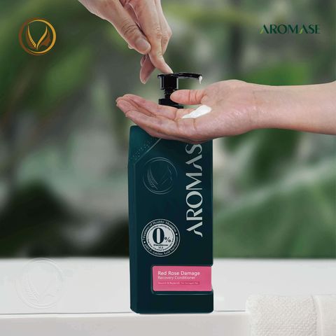 Dầu xả phục hồi tóc khô xơ, hư tổn hoa hồng đỏ AROMASE Red Rose Damage Recovery Conditioner 400ml