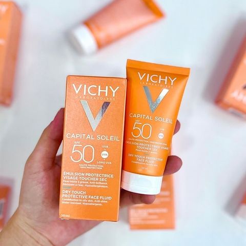 (50ml) Sữa chống nắng Vichy Capital Soleil Dry Touch Face Fluid SPF50 PA+++ UVA + UVB Chính Hãng