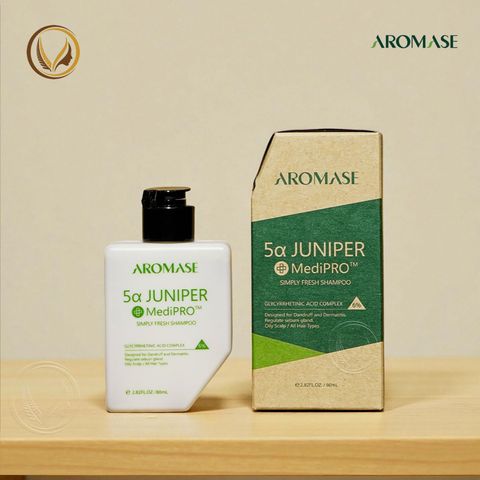 Dầu gội ngăn gàu, giảm sưng viem da đầu AROMASE 5α Juniper MediPRO Simply Fresh Shampoo 80ml