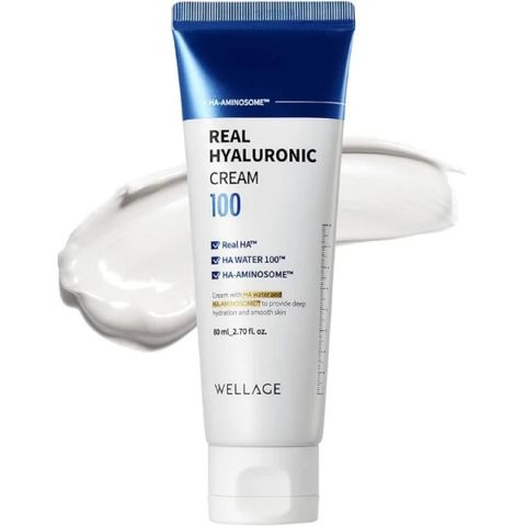 (80ml) Kem Dưỡng ẩm, Làm Dịu Da Wellage Real HYALURONIC 100 Cream Chính Hãng
