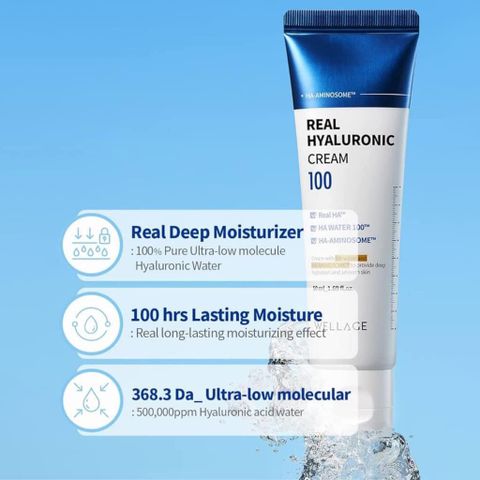(80ml) Kem Dưỡng ẩm, Làm Dịu Da Wellage Real HYALURONIC 100 Cream Chính Hãng
