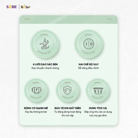  Máy xay thịt 1.8L Bear SB-MX20A