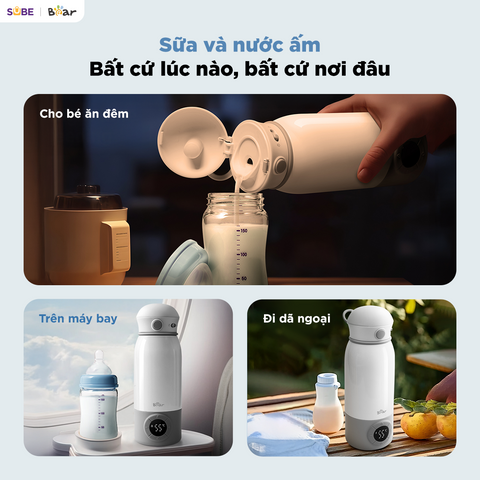 Bình đun và hâm nước pha sữa di động mini Bear BKL-055EJ