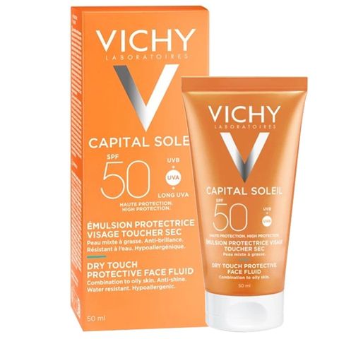 (Hàng công ty) Sữa chống nắng Vichy Capital Soleil Dry Touch Face Fluid SPF50 PA+++ UVA + UVB 50ml Chính hãng