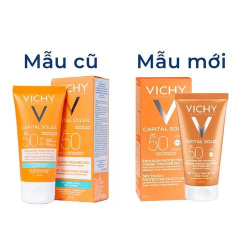 (Hàng công ty) Sữa chống nắng Vichy Capital Soleil Dry Touch Face Fluid SPF50 PA+++ UVA + UVB 50ml Chính hãng