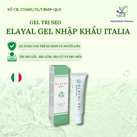 [TOP] Gel Mờ Sẹo Elayal Gel - Nhập Khẩu Italia Chuẩn Y Khoa, Chuyên Sẹo Lồi, Sẹo Lõm, Sẹo Cũ Và Sẹo Mới Tuýp 15ml