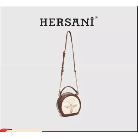 (Hàng V.I.P LIMITED ORDER) - Túi xách nữ HERSANI cốp tròn thêu họa tiết sang trọng