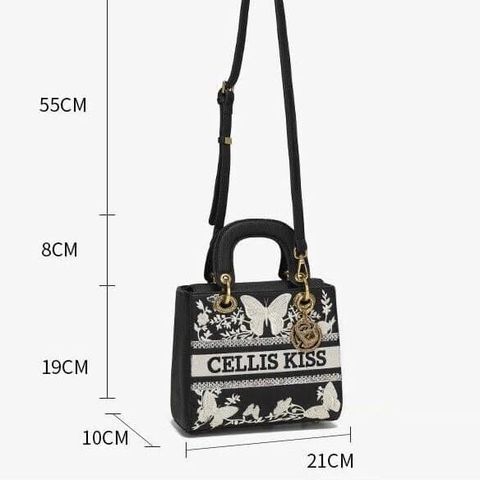 (Hàng V.I.P LIMITED - FULLBOX HÃNG) - Túi xách nữ CELLIS KISS dáng đen sang trọng, thời thượng, phong cách Tây