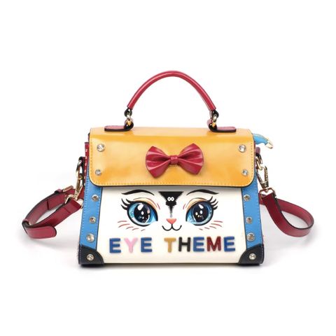 (EYETHEME CHÍNH HÃNG - M2846#) - Túi xách nữ kiểu retro phối màu dễ thương, chất liệu da phủ dầu sáp, thời tra