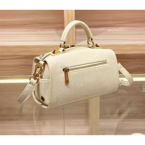 Túi xách nữ BANEVANF. thiết kế túi hộp họa tiết 8D, Màu kem bag xanh, Sang trọng