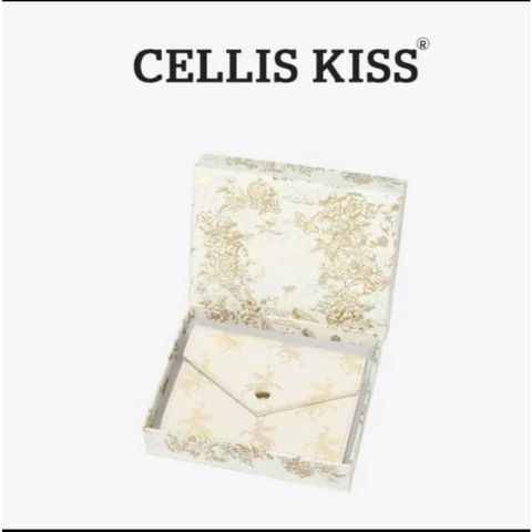 (Hàng V.I.P LIMITED - FULL BOX) - Ví đựng thẻ Cellis Kiss 12 ngăn tối giản sang trọng, thời thượng . Màu Kem Vì Gấp