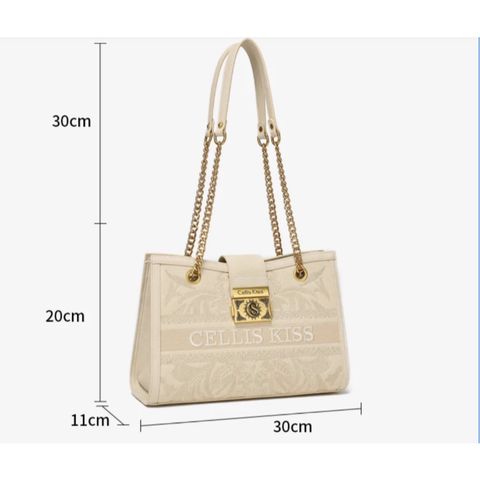 (Hàng V.I.P HÃNG LIMITED - NO BOX) - Túi xách Nữ CELLIS KISS size 30 to đựng nhiêù đồ, Hoa lá thêu, sang trọng